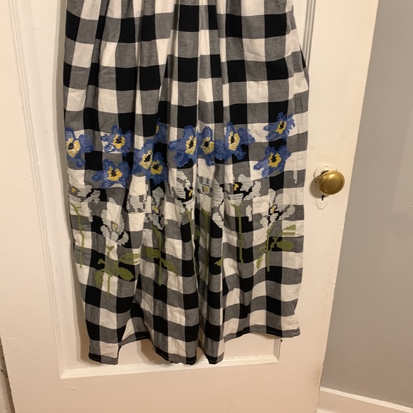 🌼🌿 Anthropologie Gingham Halter Dress Sz M - Picture 5 of 9